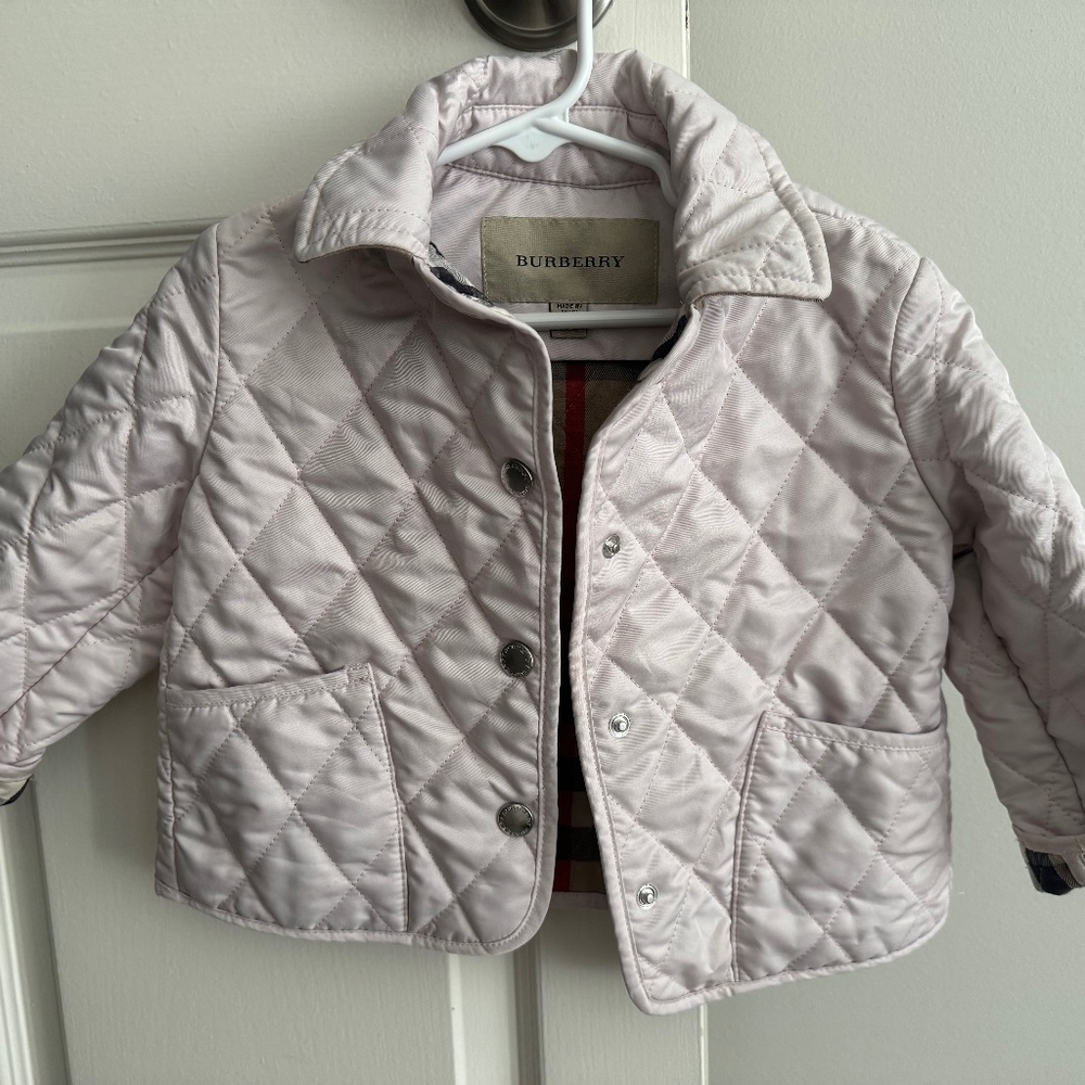 Girls Burberry Quilted Jacket Pink Size 2Y - Picture 5 of 7